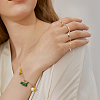 2 Sets 2 Styles Plastic Imitation Pearl Open Cuff Rings Set RJEW-AN0001-07-3