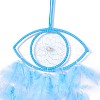 Handmade Eye Woven Net/Web with Feather Wall Hanging Decoration HJEW-K035-04A-3