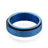 201 Stainless Steel Sand Blast Rotating Finger Ring RJEW-N043-06B-2