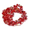 Electroplate Glass Beads Strands EGLA-D030-17F-2