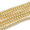Electroplate Non-magnetic Synthetic Hematite Beads Strands G-Q466-6mm-01-1