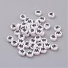 Acrylic Horizontal Hole Letter Beads X-PL37C9070-W-1