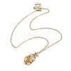 Natural Rose Quartz Round Pendant Necklaces NJEW-JN04565-01-3