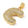 Brass Micro Pave Cubic Zirconia Pendants KK-E061-03G-03-2