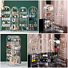 PS Plastic Earring Display Folding Screen Stands with 4 Folding Panels ODIS-WH0043-142A-02-4