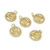 Real 18K Gold Plated Brass Micro Pave Clear Cubic Zirconia Pendants KK-E068-VB409-3-4