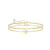 2Pcs 2 Styles Brass Beaded Bracelets & Satellite Chains Bracelets for Women FS-WG4A116-05-1