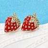 Brass Micro Pave Clear Cubic Zirconia Stud Earrings EJEW-G430-01G-2