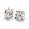 Brass Micro Pave Grade AAA Cubic Zirconia Beads KK-P126-02P-NR-2