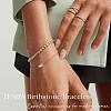 March Birthstone Brass Pave Cubic Zirconia Rectangle Link Bracelets WG17BBA-03-2