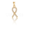 10Pcs Brass Micro Pave Cubic Zirconia Pendants KK-BBC0019-34-6
