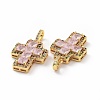 Brass Micro Pave Clear Cubic Zirconia Pendants ZIRC-F135-24G-02A-3