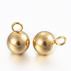 Ion Plating(IP) 304 Stainless Steel Sphere Charms STAS-H394-11G-2