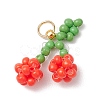 5Pcs Glass Seed Beaded Pendants PALLOY-MZ00478-3