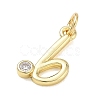 Brass Micro Pave Clear Cubic Zirconia Charms KK-D289-66G-B-2
