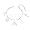 Ocean Theme 304 Stainless Steel Charm Bracelets BJEW-JB12218-03-2
