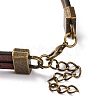 Hollow Cross PU Leather Bracelet Making MAK-I020-01A-3