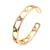 Colorful Cubic Zirconia Butterfly Hollow Out Cuff Bangle BJEW-I298-25G-3