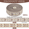 24M Polyester Flower Jacquard Ribbons OCOR-WH0045-22A-2