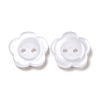 White Flower Resin Buttons X-RESI-D031-15mm-01-3
