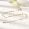 Brass Paperclip Chain Bracelets for Women BJEW-F531-02G-2