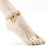 Natural Strawberry Quartz Beads Anklets Set for Girl Women AJEW-AN00450-03-7