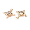 Brass Micro Pave Clear Cubic Zirconia Charms X-KK-G418-08G-3