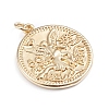Brass Coin Pendants ZIRC-I042-03G-2