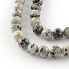 Dyed Natural Sesame Jasper Round Beads Strands G-R342-10mm-15-2
