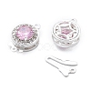 Flat Round Brass Micro Pave Cubic Zirconia Box Clasps KK-B125-15B-03S-2