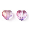 Transparent Spray Painted Glass Beads GLAA-R211-02-B04-3