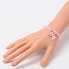 Stretchy Frosted Glass Beads Kids Charm Bracelets for Children's Day BJEW-JB01769-06-4