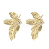 Brass Micro Pave Clear Cubic Zirconia Stud Earring Findings KK-Z106-02G-04-1