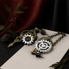 2 Pairs Alloy Toothed Wheel Dangle Stud Earrings EJEW-HY0001-19C-4