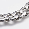 Tarnish Resistant Men's 304 Stainless Steel Curb Chain Bracelets STAS-I075-49B-2