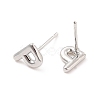 Brass Hollow Out Initial Letter Stud Earrings EJEW-A044-01P-P-2