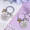 Teachers' Day Alloy Enamel Bee Pendant Keychain KEYC-WH0032-49-4