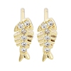 Brass Pave Clear Cubic Zirconia Stud Earring EJEW-S217-G05-1