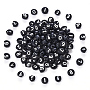 Black Opaque Acrylic Beads SACR-YW0001-16A-1