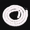 Flat Round Handmade Polymer Clay Bead Spacers CLAY-R067-3.0mm-16-1