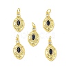 Brass Micro Pave Clear Cubic Zirconia Pendants KK-E068-VF330-4