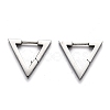 Tarnish Resistant 304 Stainless Steel Triangle Huggie Hoop Earrings STAS-J033-02B-P-1