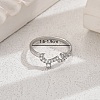 Shiny Brass LOVE Ring with Cubic Zirconia for Women Casual Holiday OT5986-4-1
