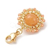 Glass Seed Beads & Gemstone Pendant Decoration HJEW-MZ00034-5