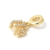 Brass Micro Pave Cubic Zirconia European Dangle Charms ZIRC-I071-22G-02-2
