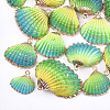 Spray Paint & Electroplate Sea Shell Pendants SSHEL-S262-07B-1