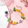 Glass Beads & Natural Tiger Eye Beaded Bracelets for Women BJEW-MZ00259-1