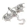 Dragon Alloy Rhinestone Lapel Pins for Backpack Clothes JEWB-G043-01D-2