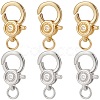 6Pcs 2 Colors Brass Micro Pave Cubic Zirconia Lobster Claw Clasps ZIRC-BBC0003-27-1