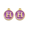 Golden Plated Alloy Enamel Charms ENAM-Q437-12H-1